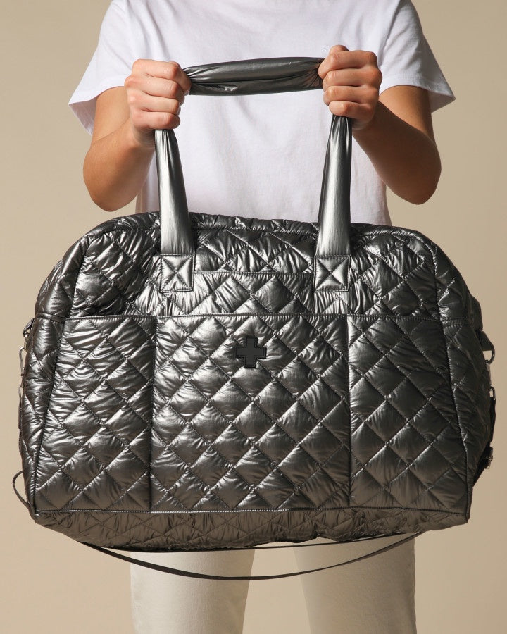 Overnight Quilted Bag - Gunmetal