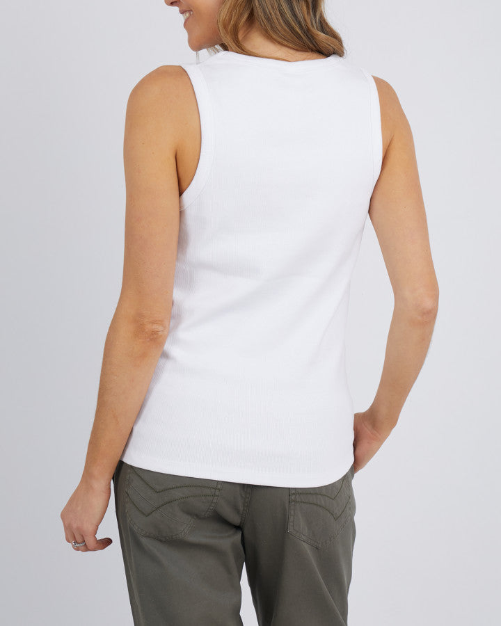 Rib Crew Tank - White