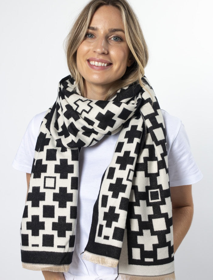 Scarf - Cross Black