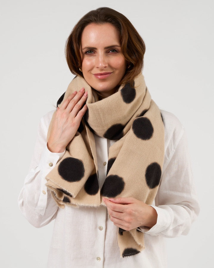 Scarf - Dotty Beige/Black