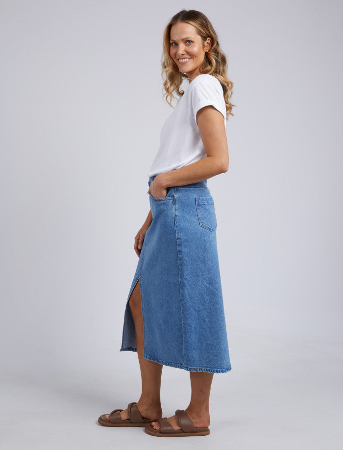 Scout Midi Skirt - Mid Blue