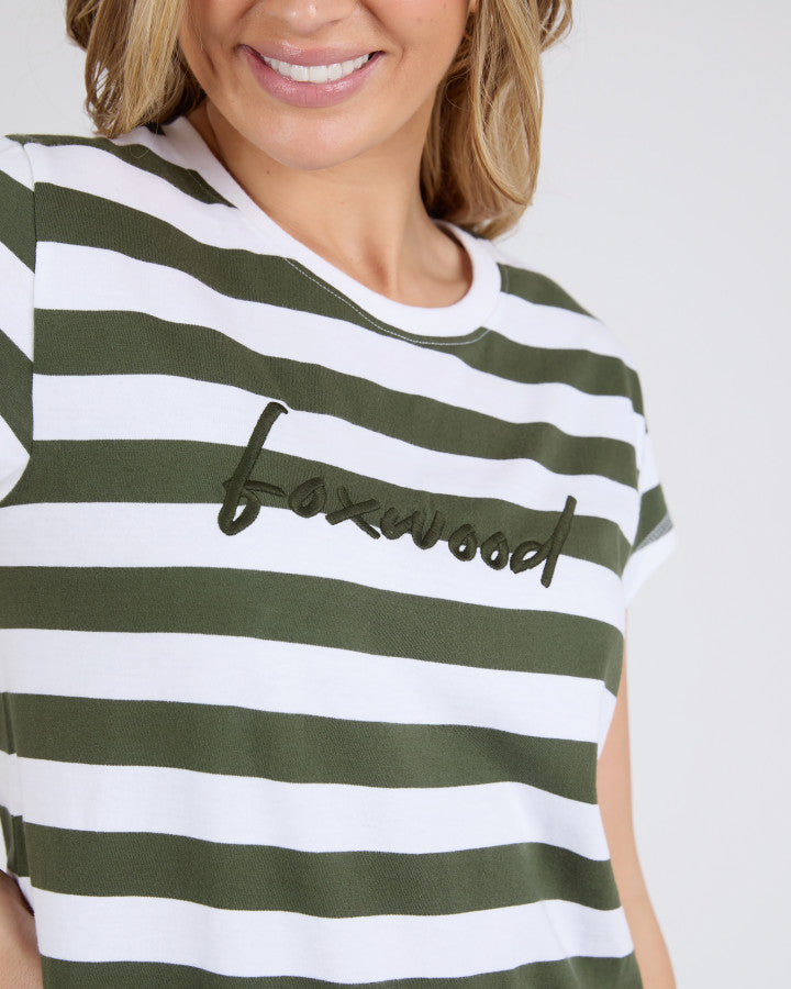 Signature Stripe Tee Dress - Khaki