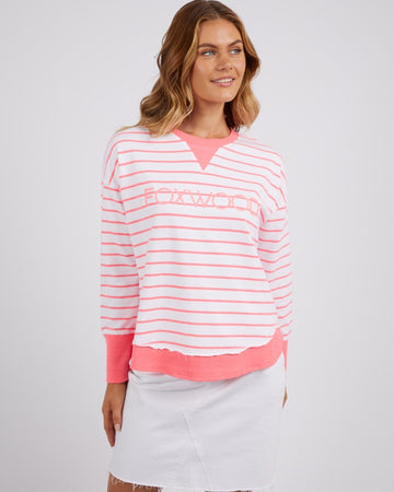 Simplified Stripe Crew - Neon Pink