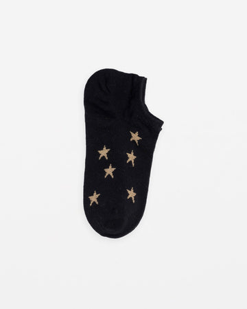 Socks - Black with Gold Glitter Stars