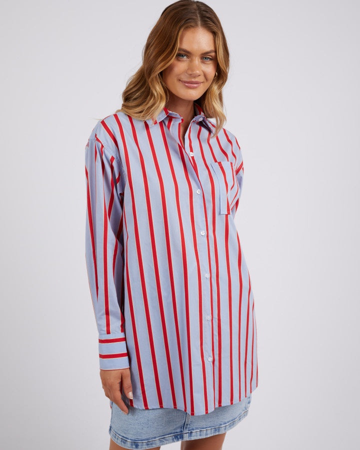 Strike Shirt - Blue & Red Stripe