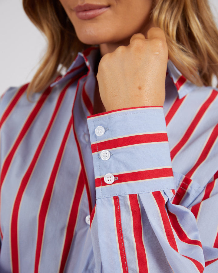 Strike Shirt - Blue & Red Stripe