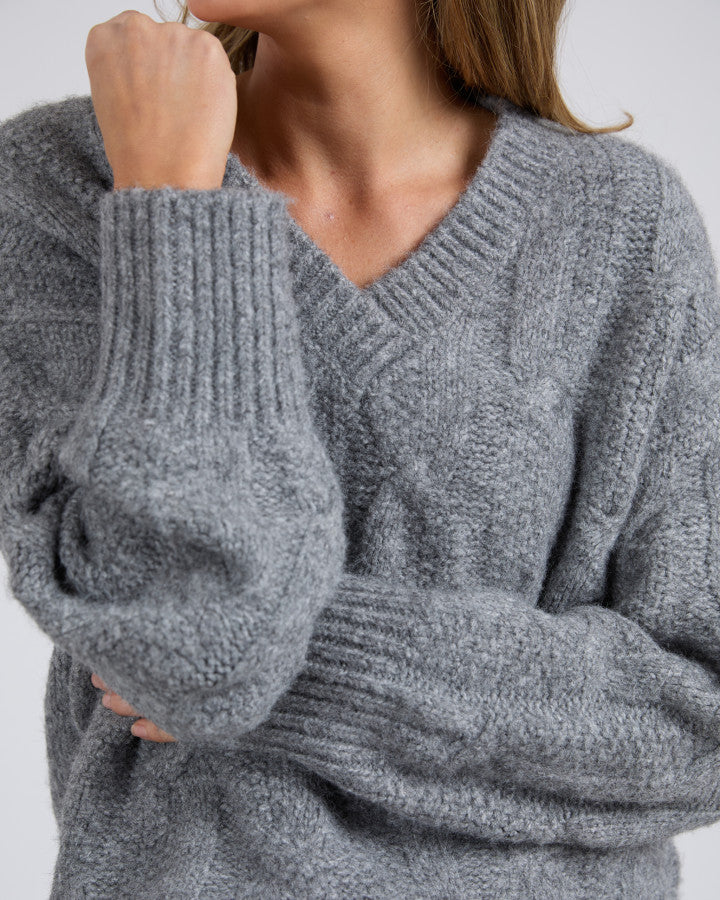 Tallulah Cable Knit - Charcoal