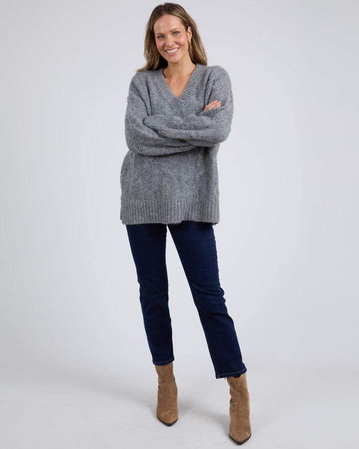 Tallulah Cable Knit - Charcoal