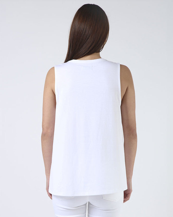 Tank - White with Black Bow