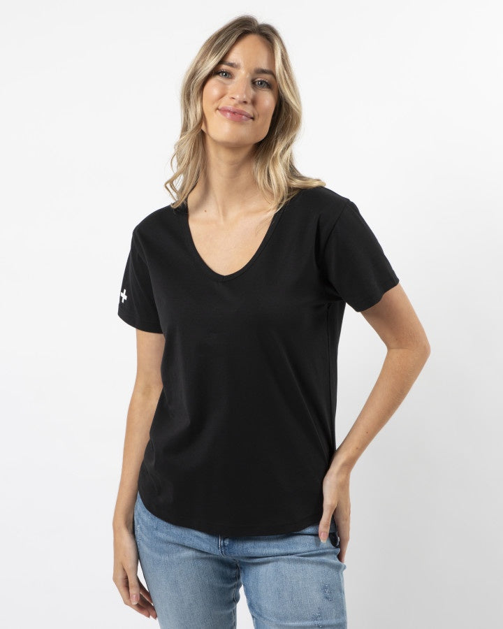 Villa Tee V-Neck - Black