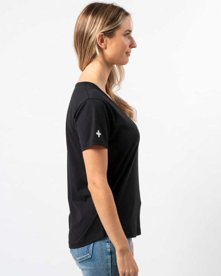 Villa Tee V-Neck - Black