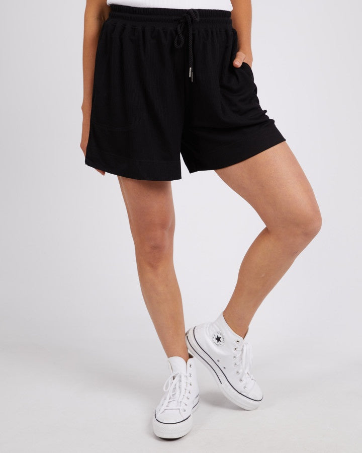 Xanthe Rib Shorts - Black