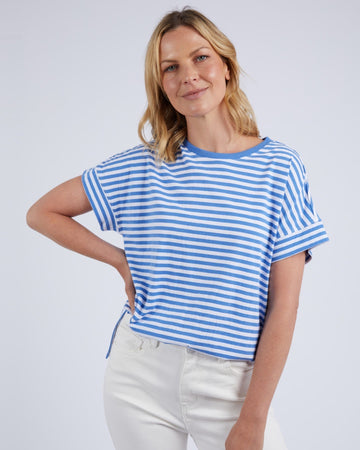 Yara Stripe Short Sleeve Tee - Blue/White