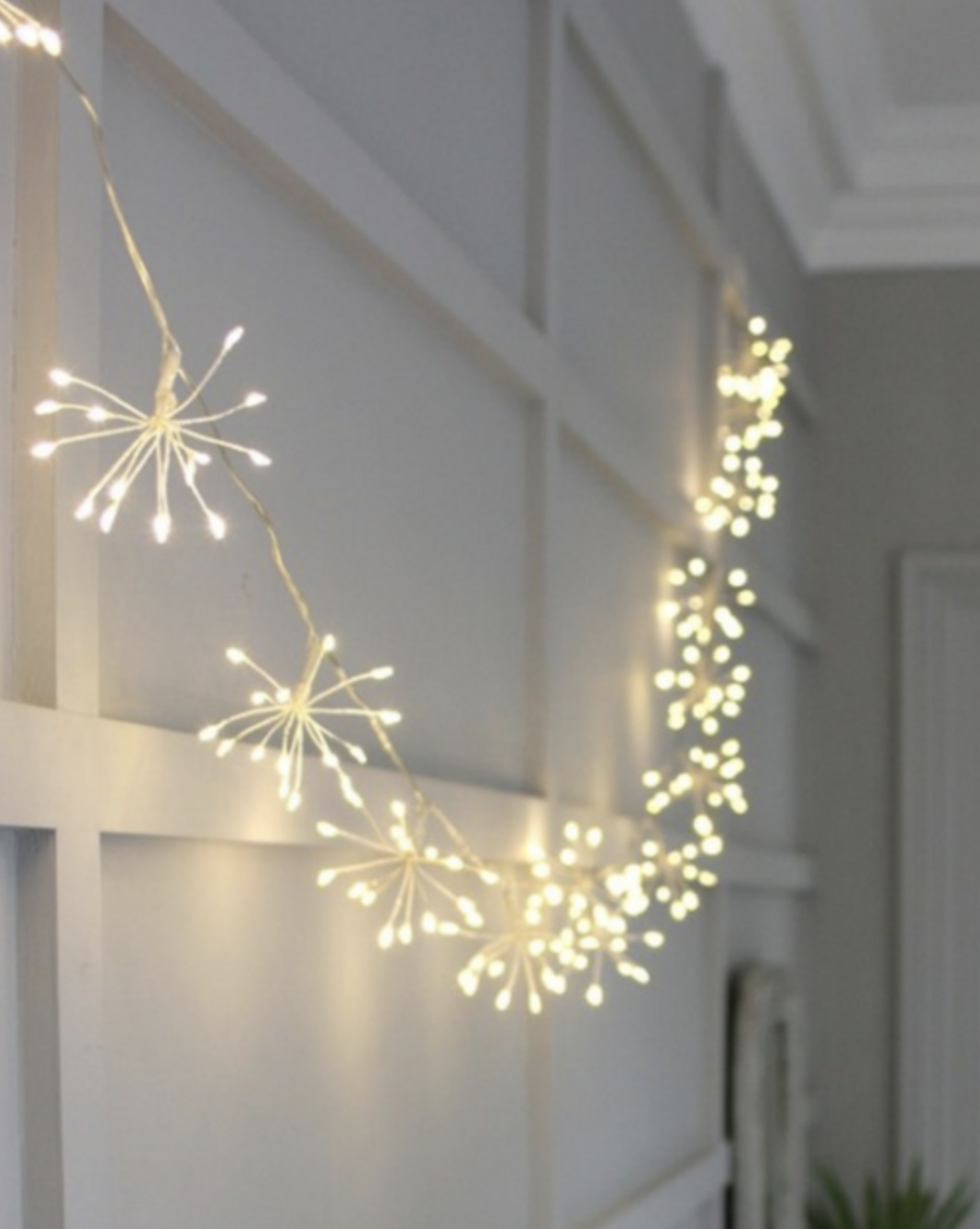 Starburst Garland Silver 5m Plug In