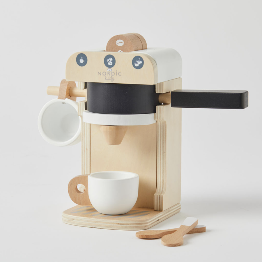 Wooden Coffee Machine Set