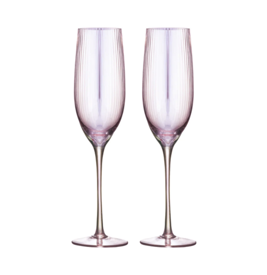 Thalia Pink Quartz Champagne Glass - 2pk